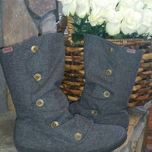 Blowfish Grey Felt Boots Size 10